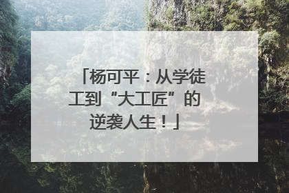 杨可平：从学徒工到“大工匠”的逆袭人生！